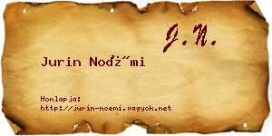 Jurin Noémi névjegykártya